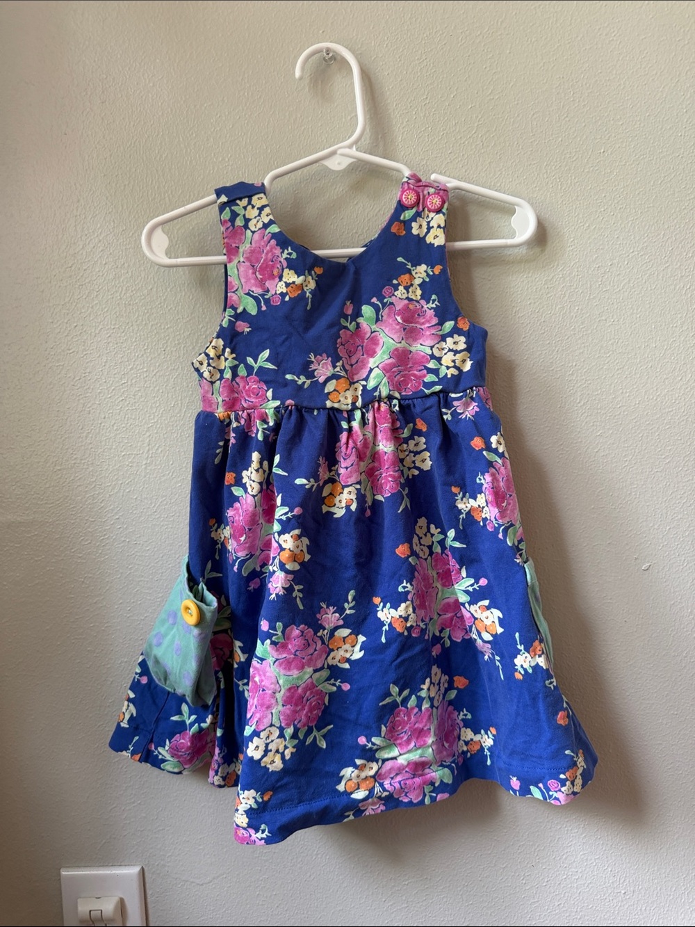 Matilda Jane Navy Floral Sleeveless Dress with Pink Blossoms